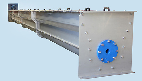 Special trough cross section preventing material overload